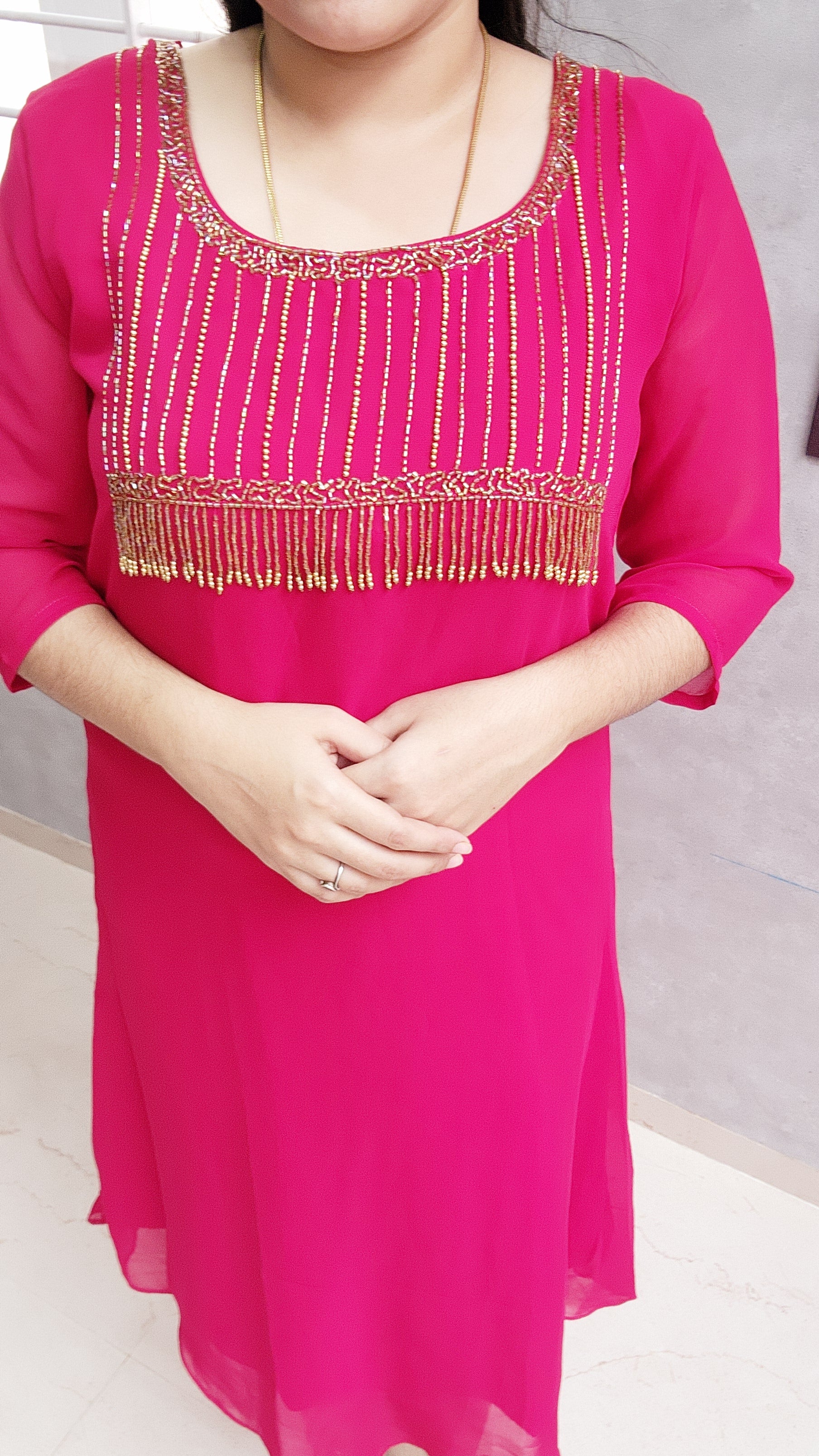 Georgette Handwork kurti-V427