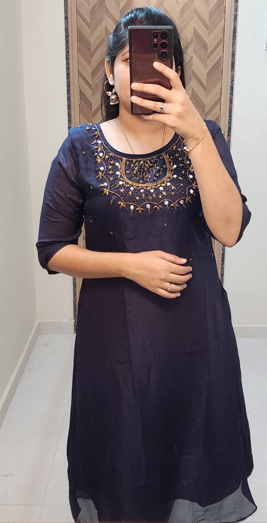Heavy Handwork Badri silk kurti -V209