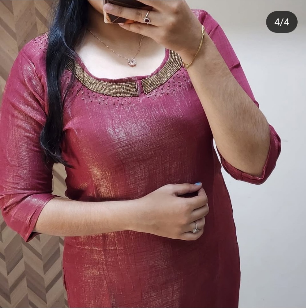 Soft silk kurti -V174