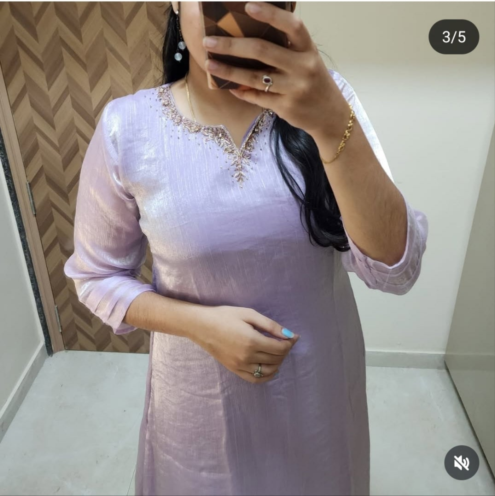 Soft silk kurti -V221