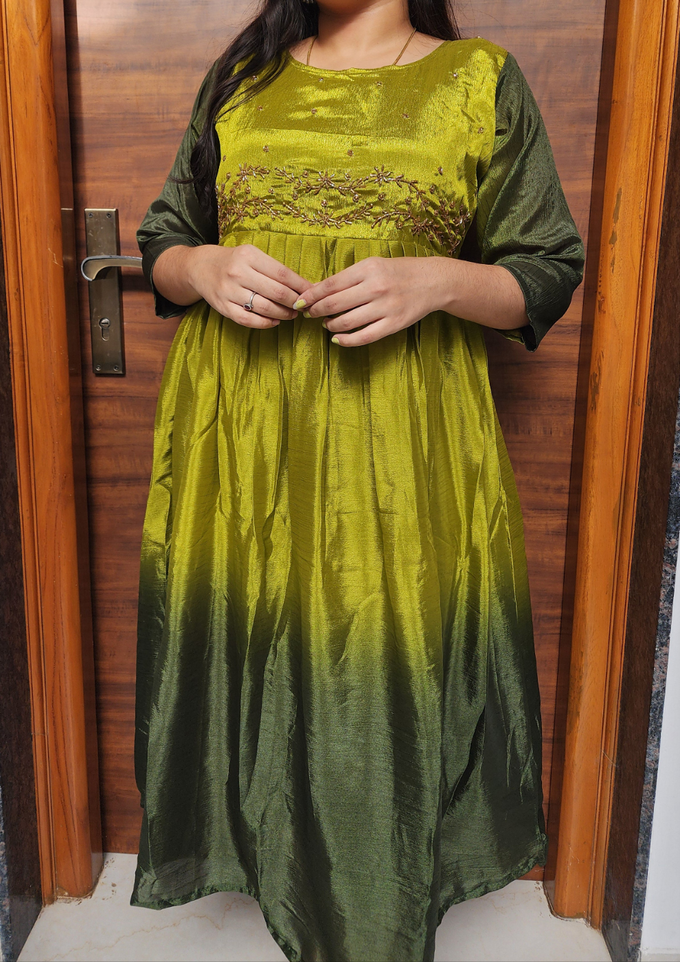 Badri silk Tie and Dye Frock kurti -V301