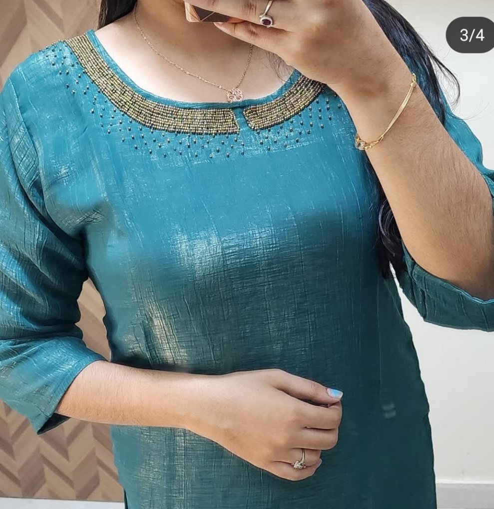 Soft silk kurti -V174
