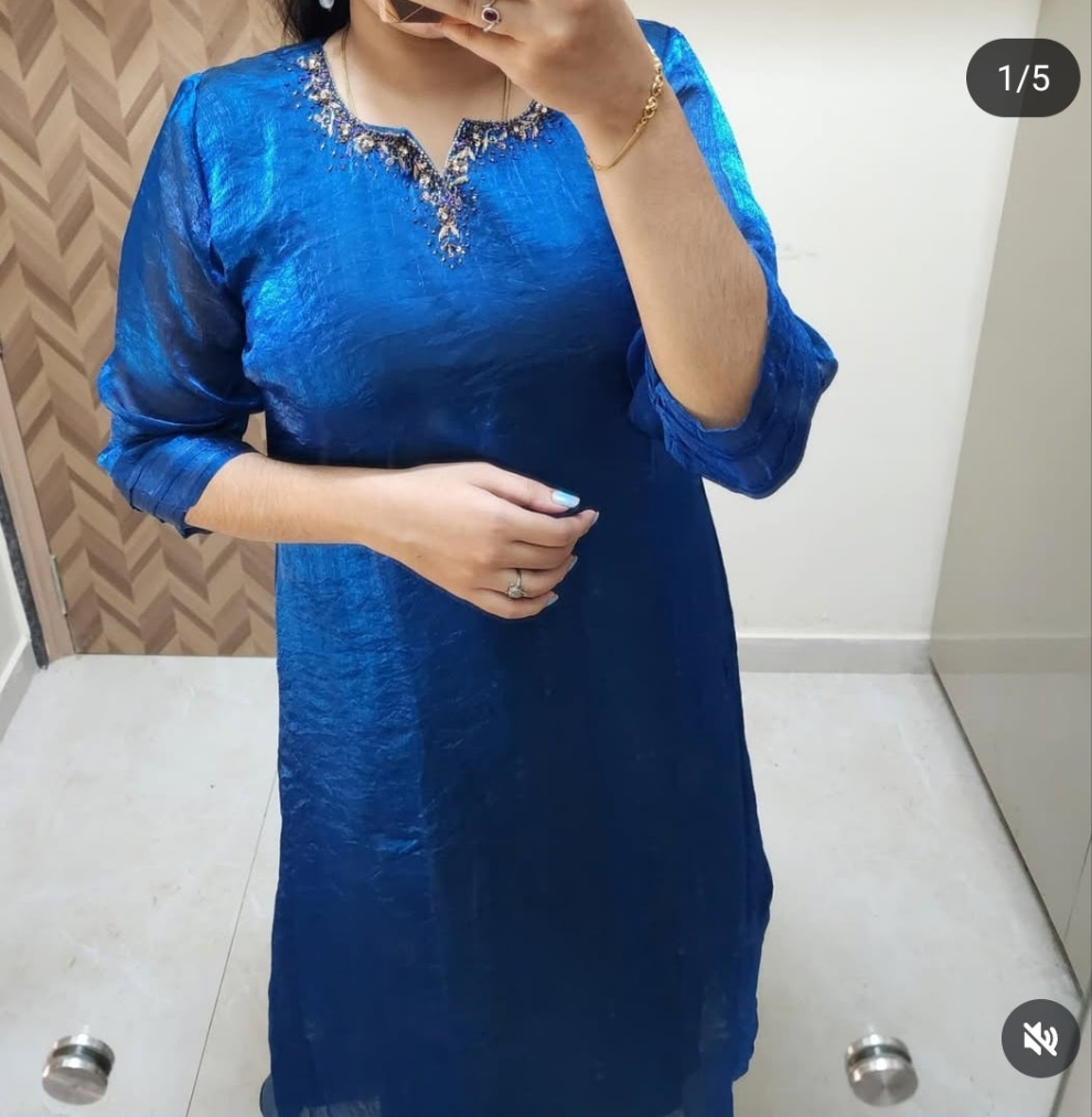 Soft silk kurti -V221