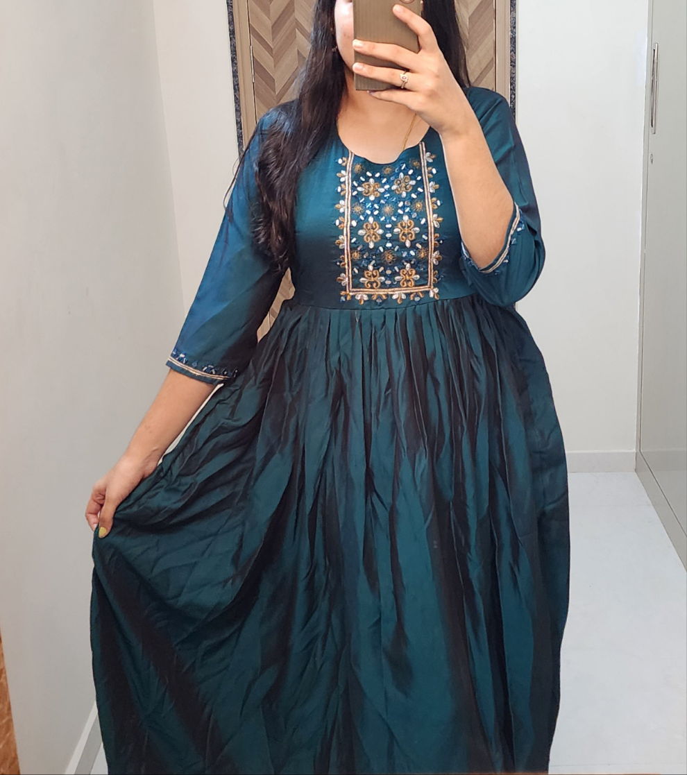 Rangoli silk dress -V393