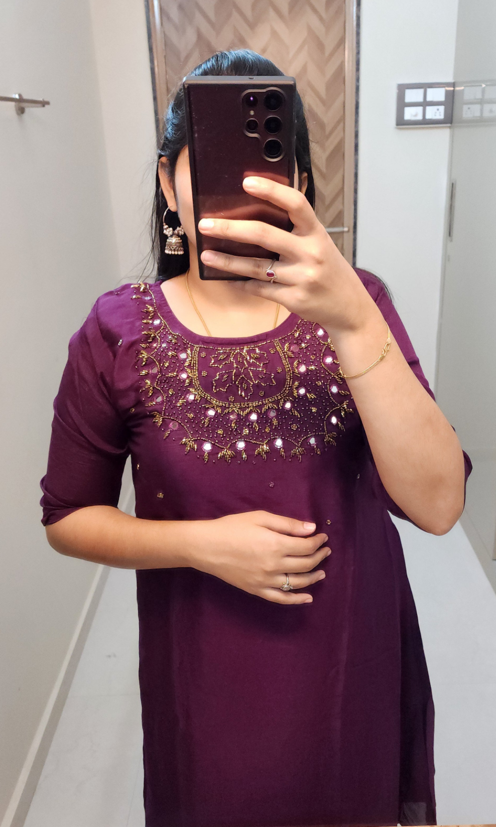Heavy Handwork Badri silk kurti -V209