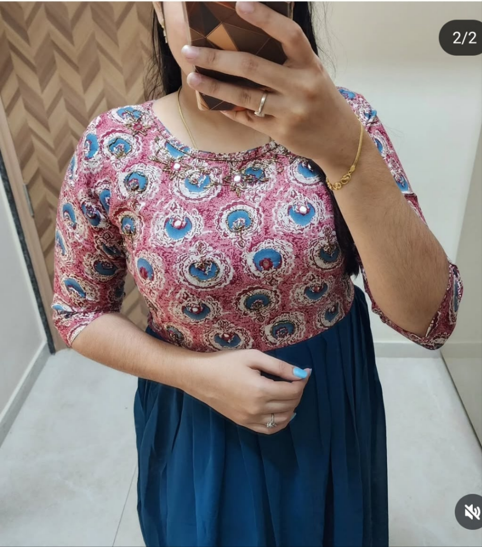 Georgette Frock kurti -V228