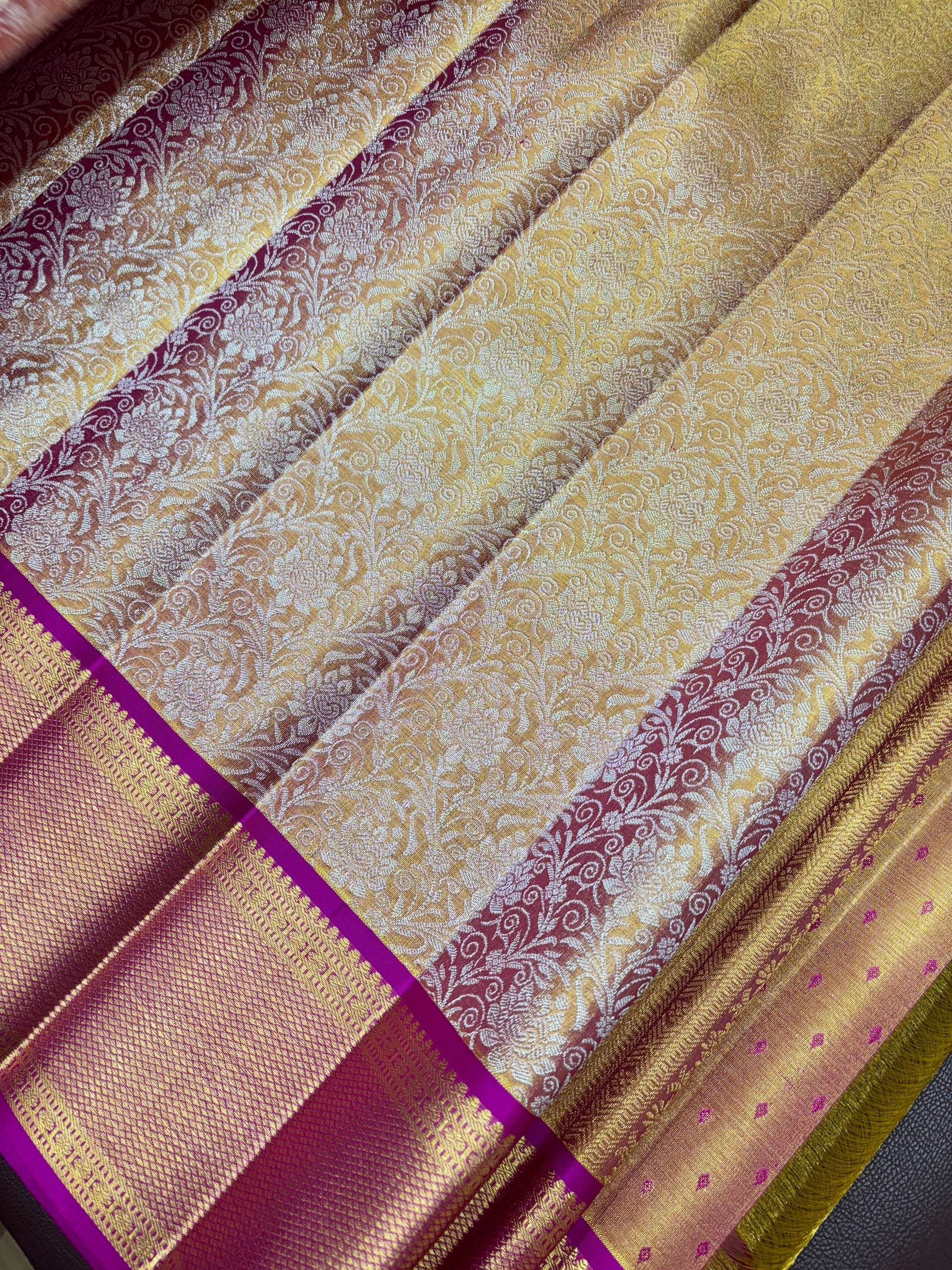 Exclusive premium Handwoven Kanchipuram Tissue Silk Saree