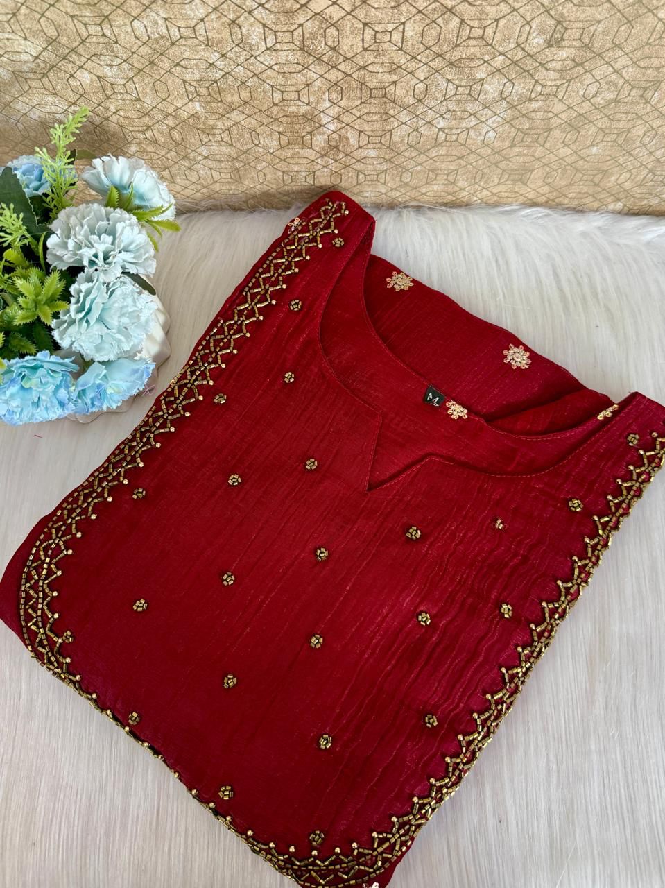 Tissue Georgette kurti-V417