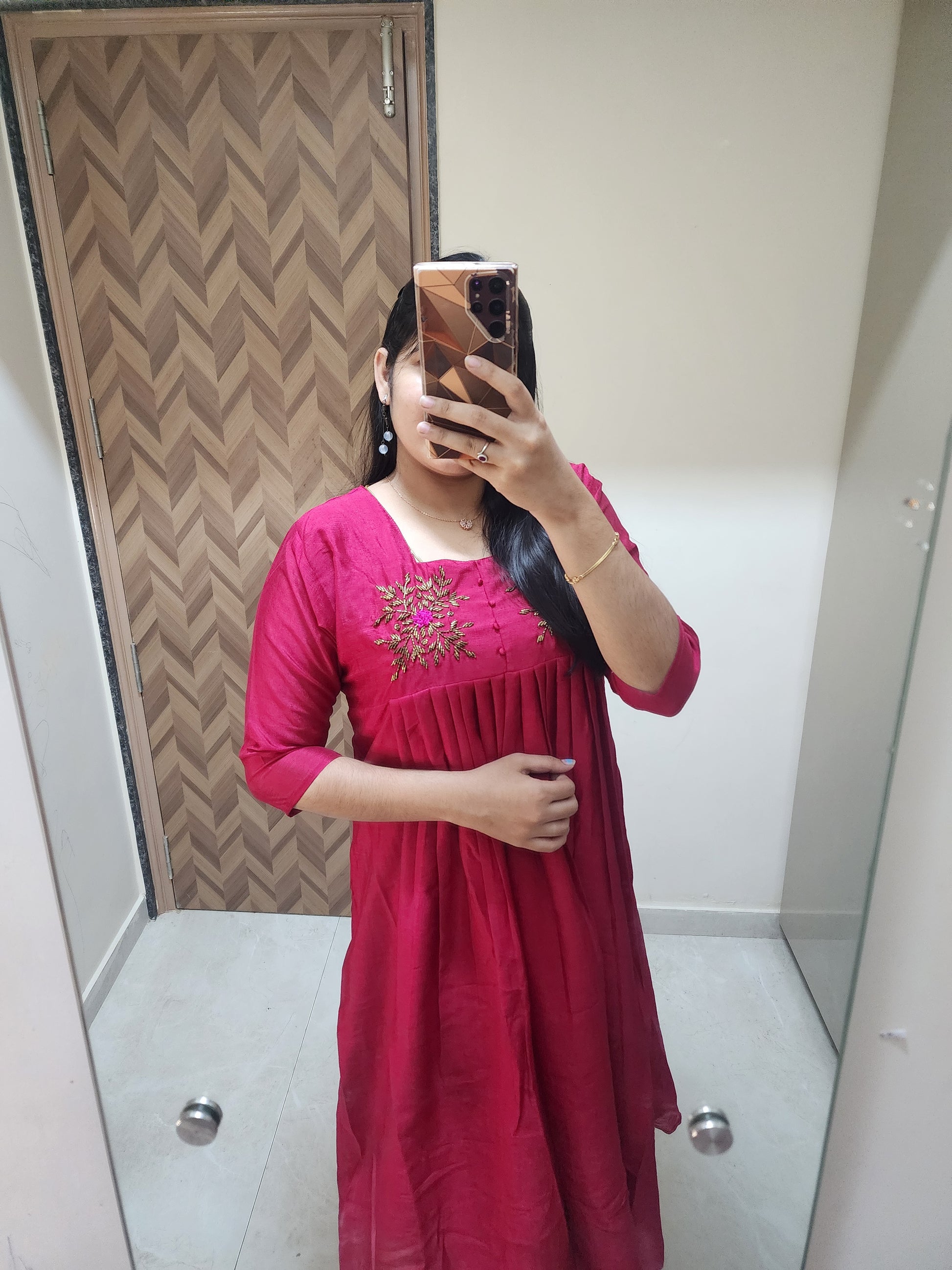 Party wear Badri silk kurti - V114