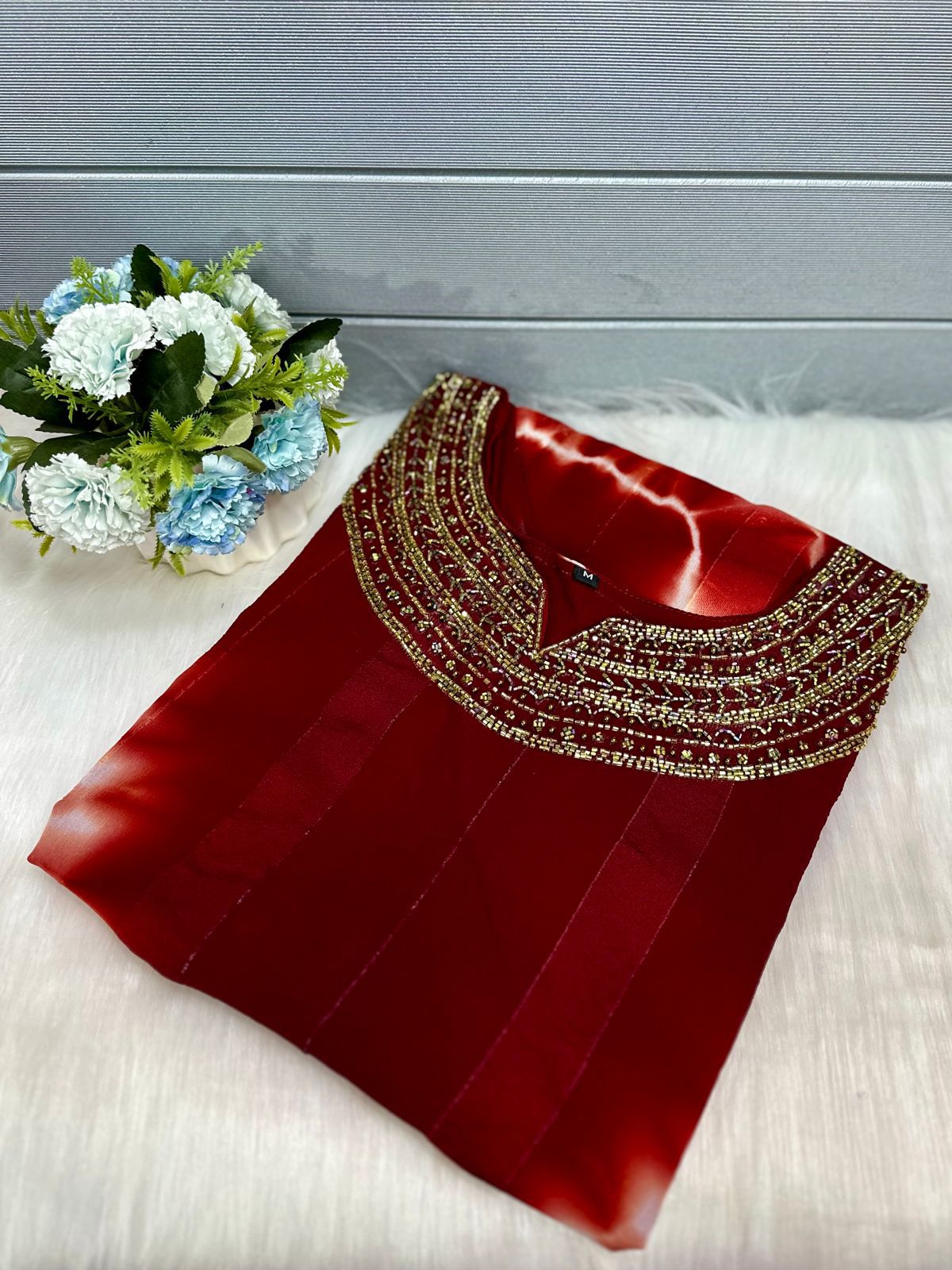 Shibori Print Georgette Kurti -V151