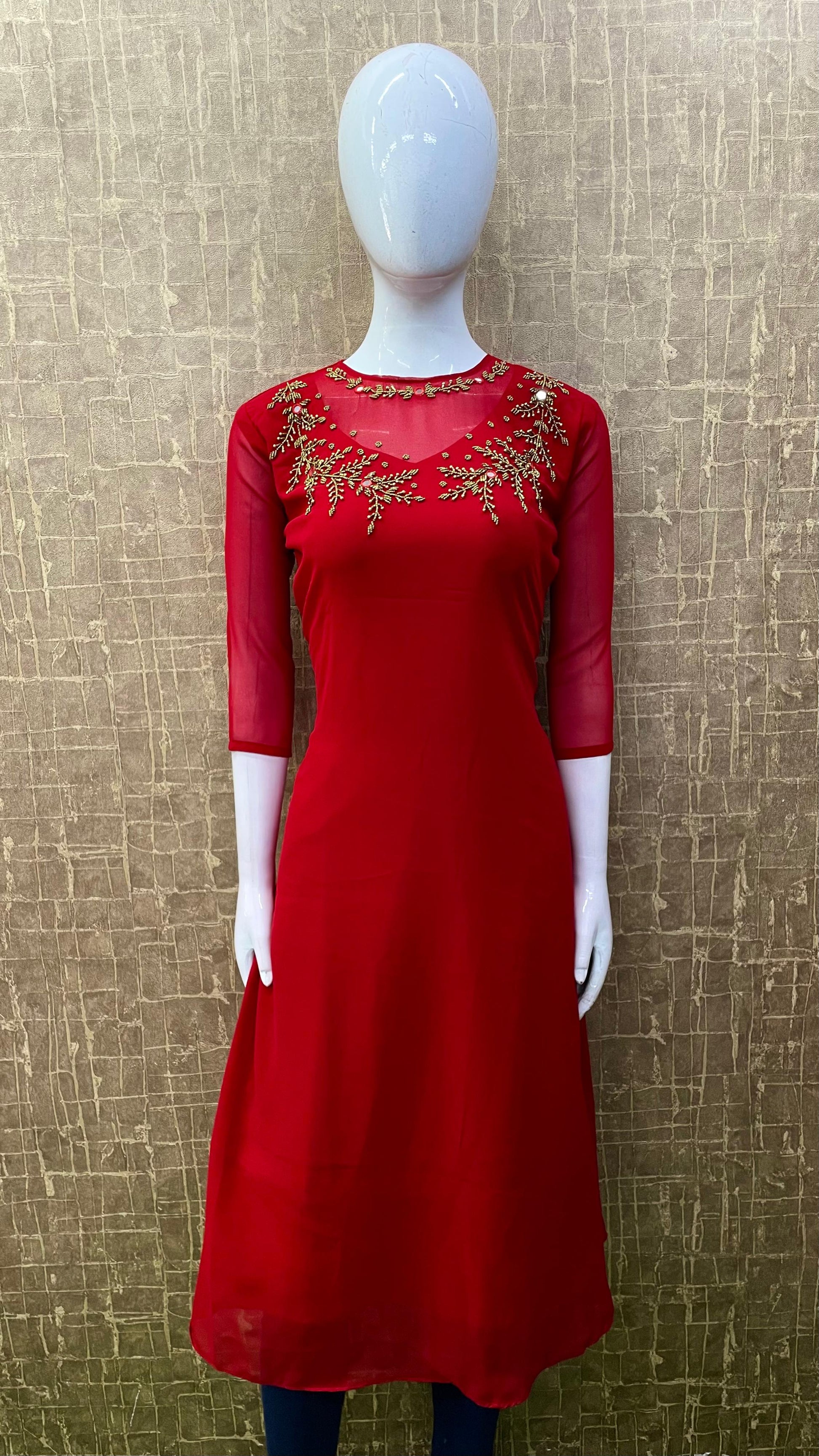 Jewel neck Handwork-V472