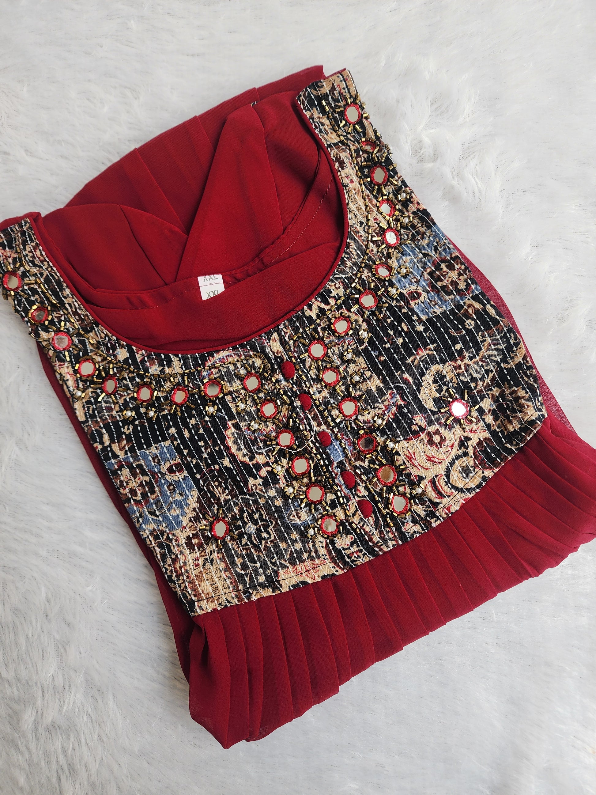 Georgette Handwork kurti-V316