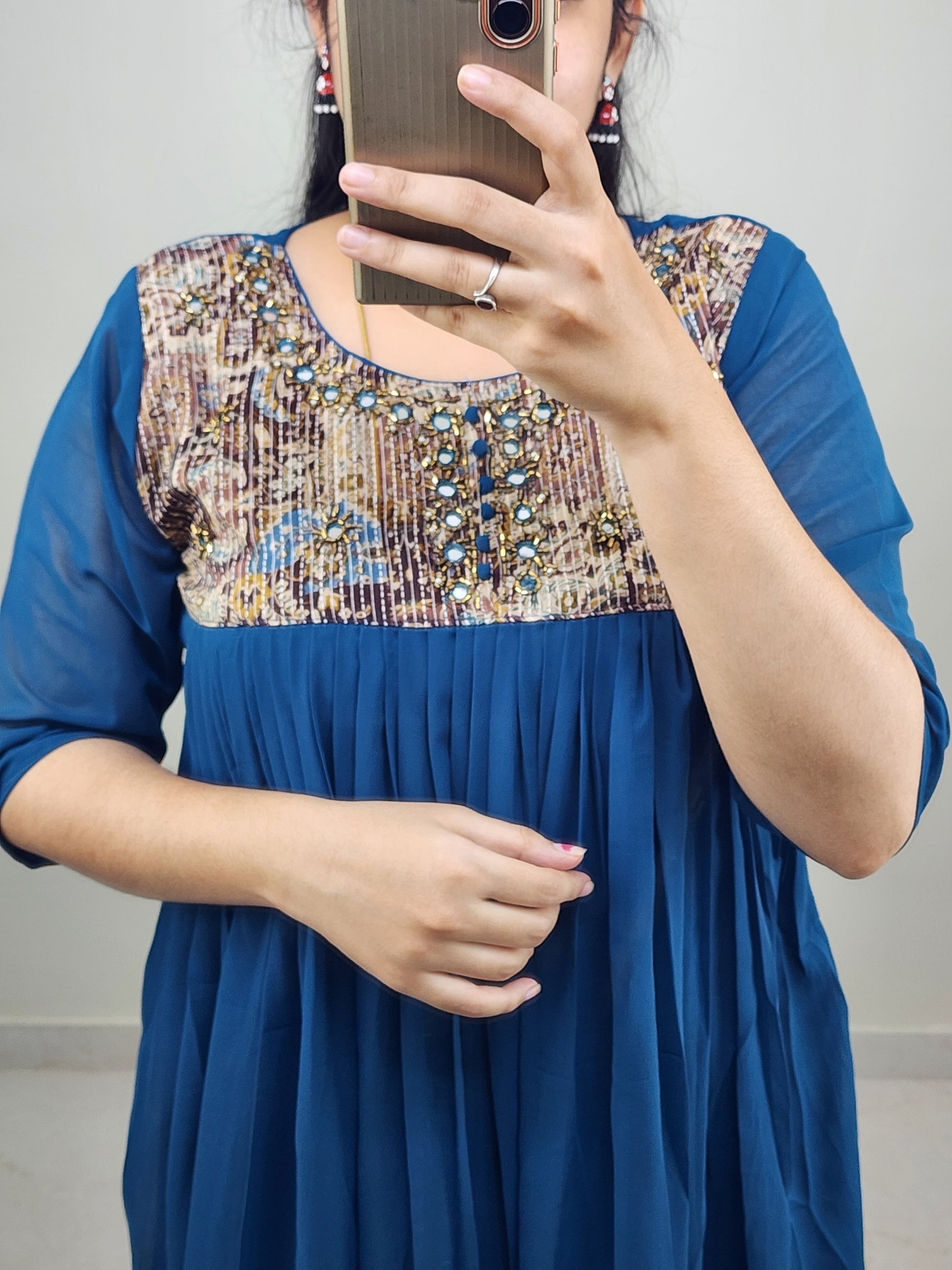 Georgette Handwork kurti-V316