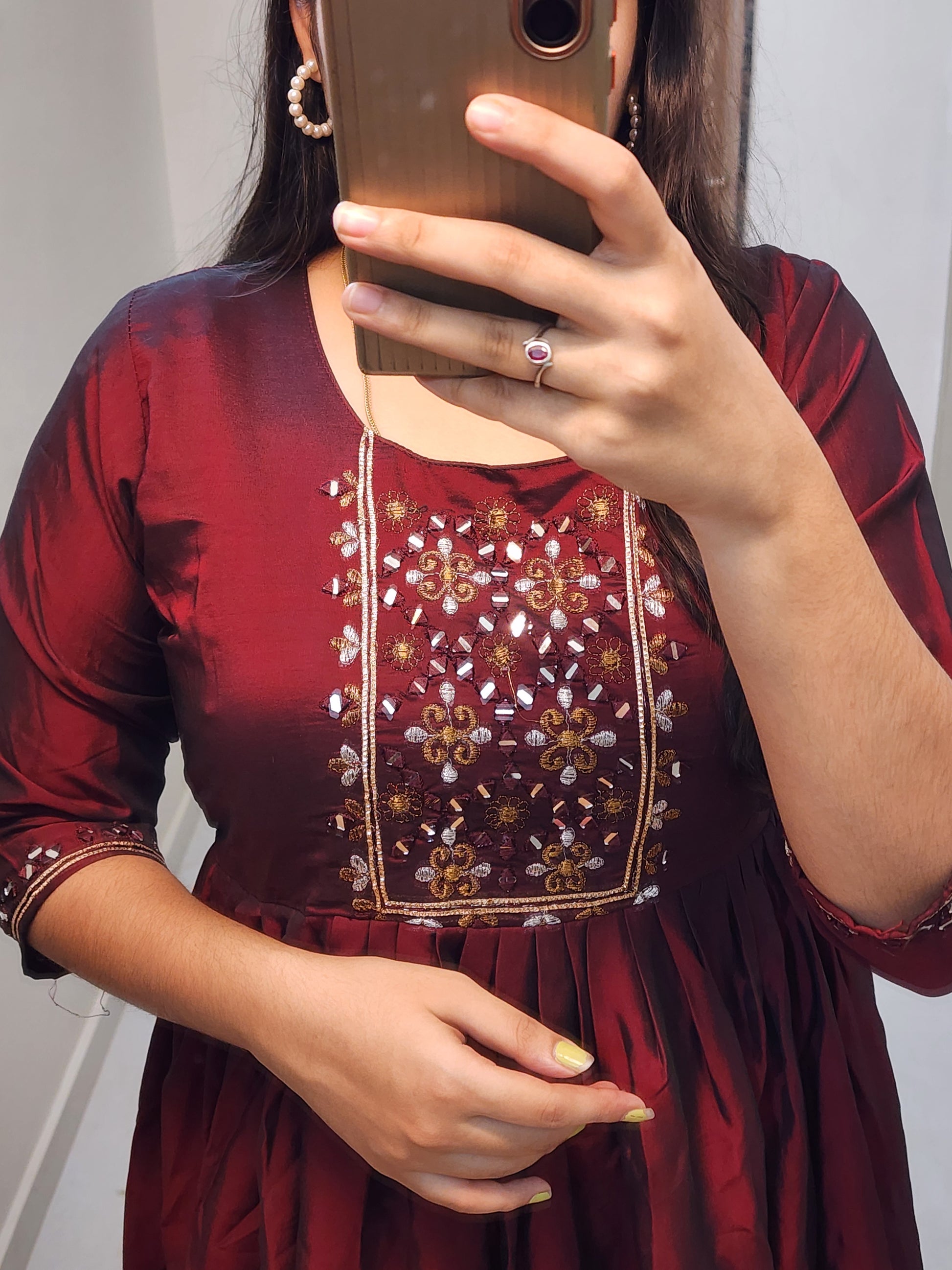 Rangoli silk dress -V393