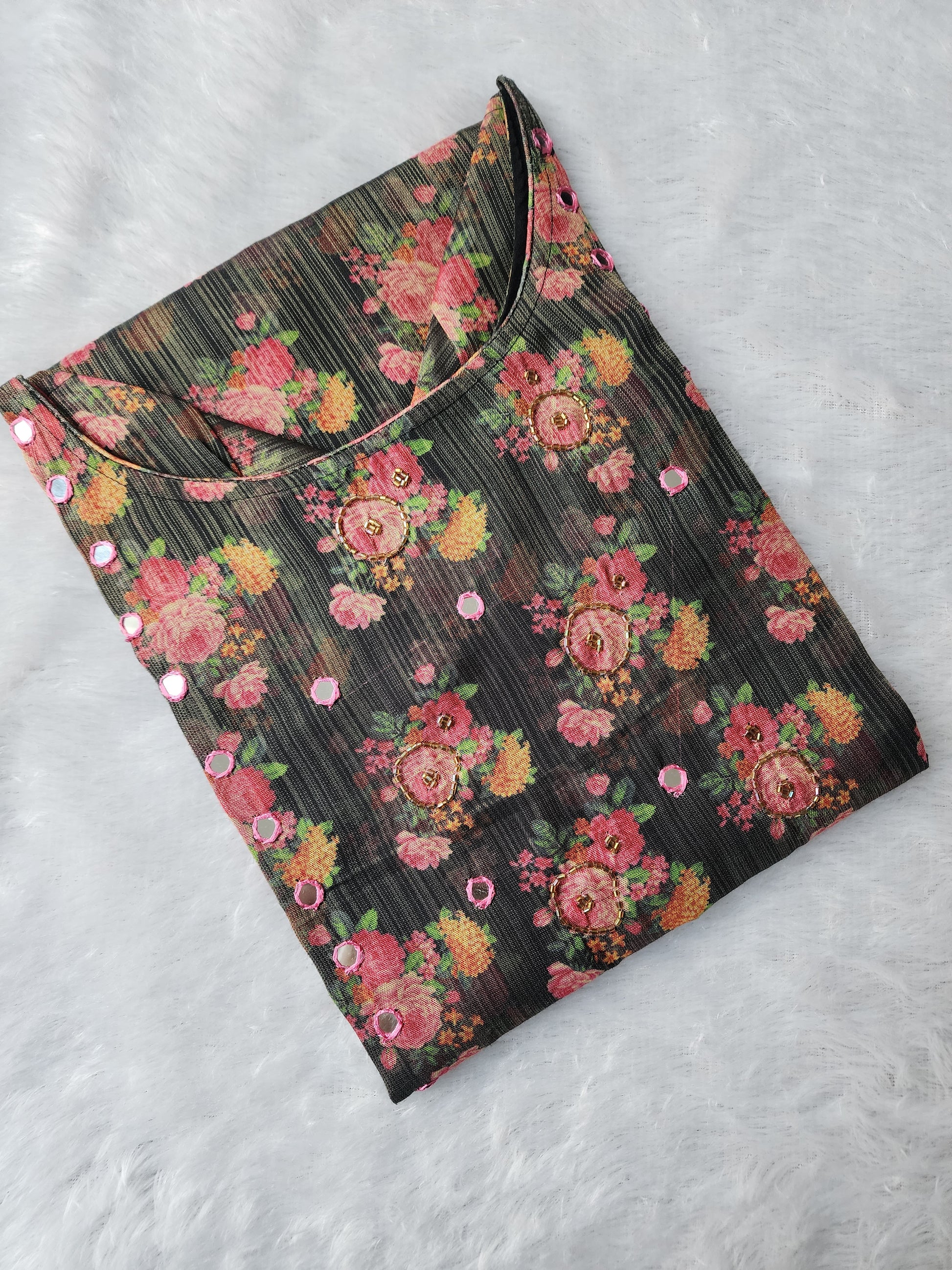 Tissue Cotton kurti -V153