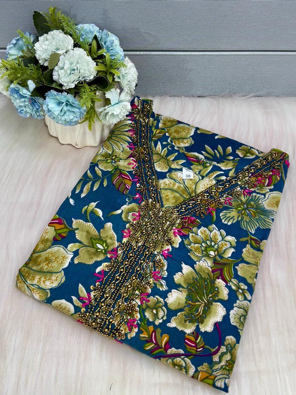 Muslin Silk kurti -V416