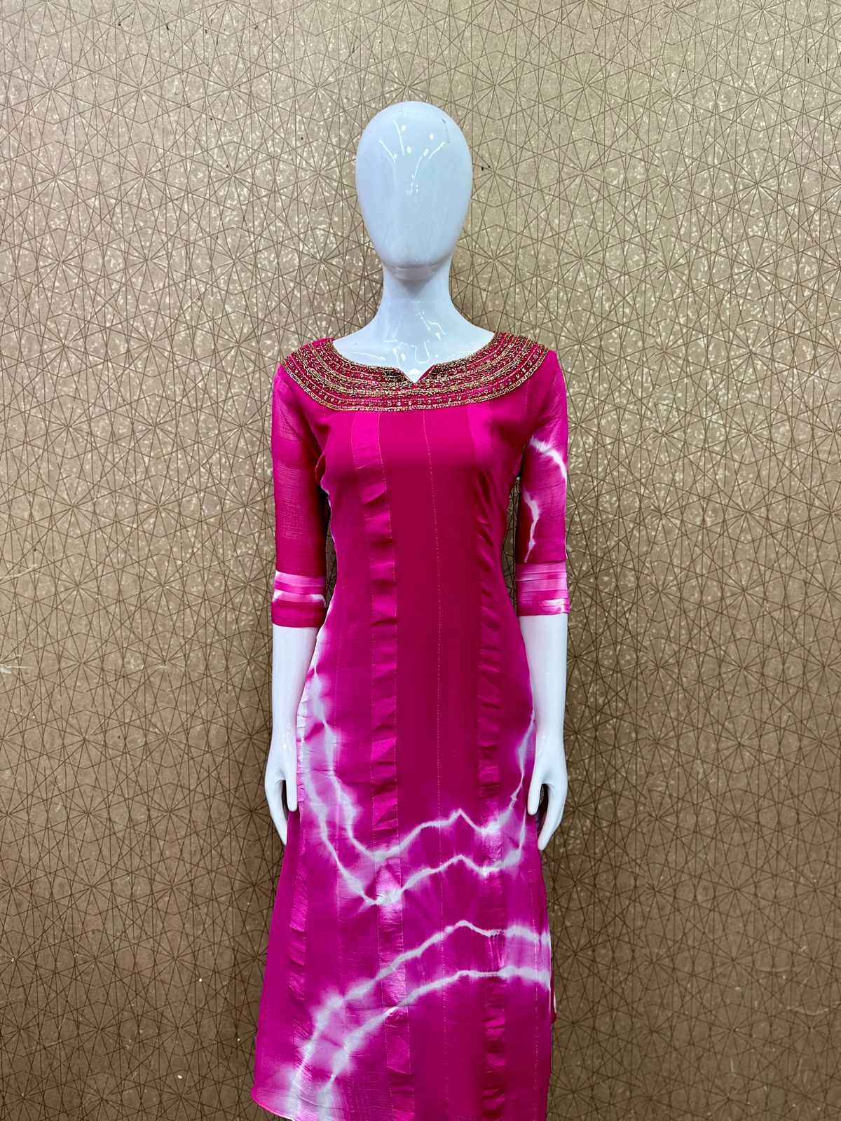 Shibori Print Georgette Kurti -V151