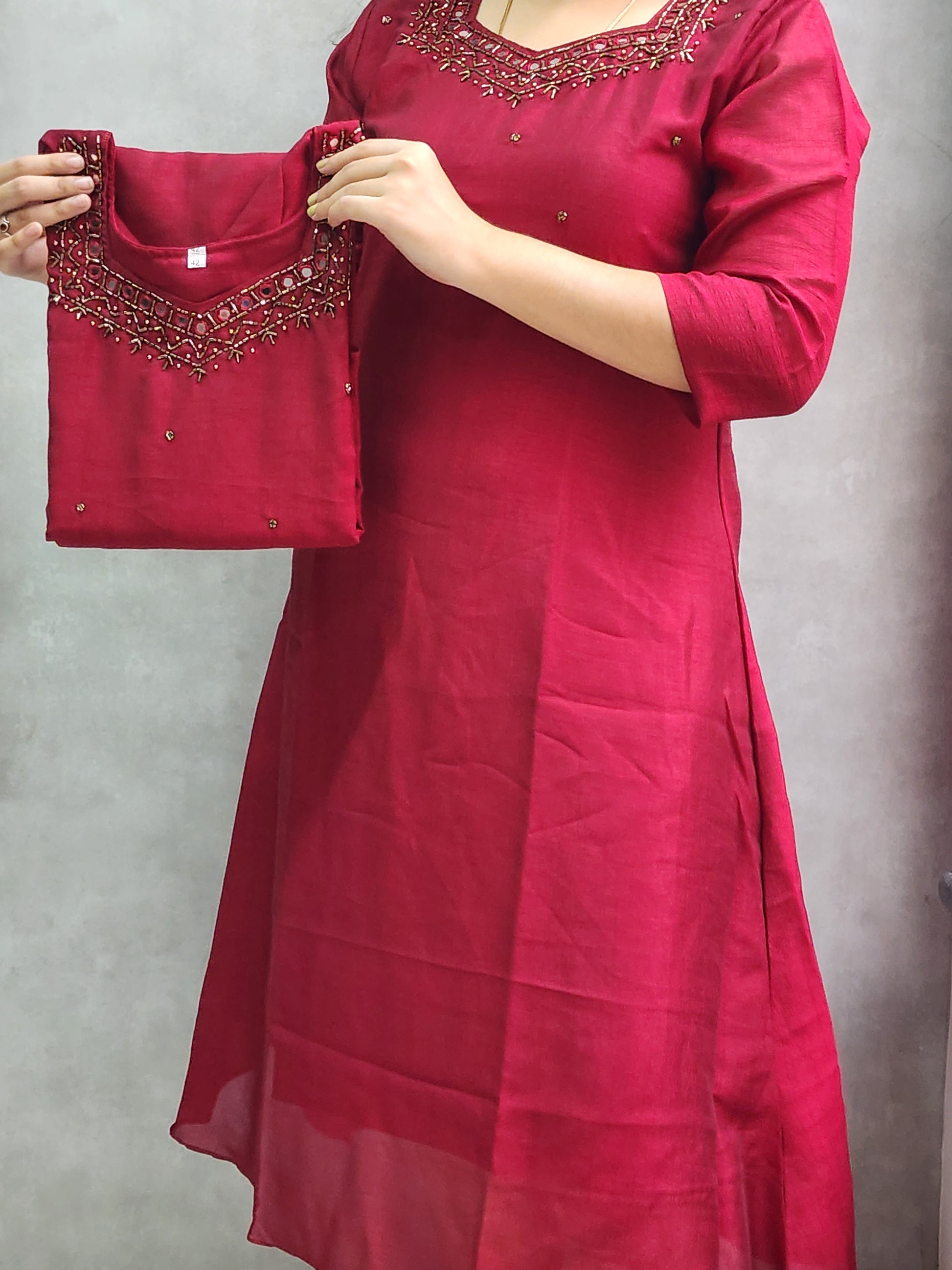 Vichithra silk kurti -V399
