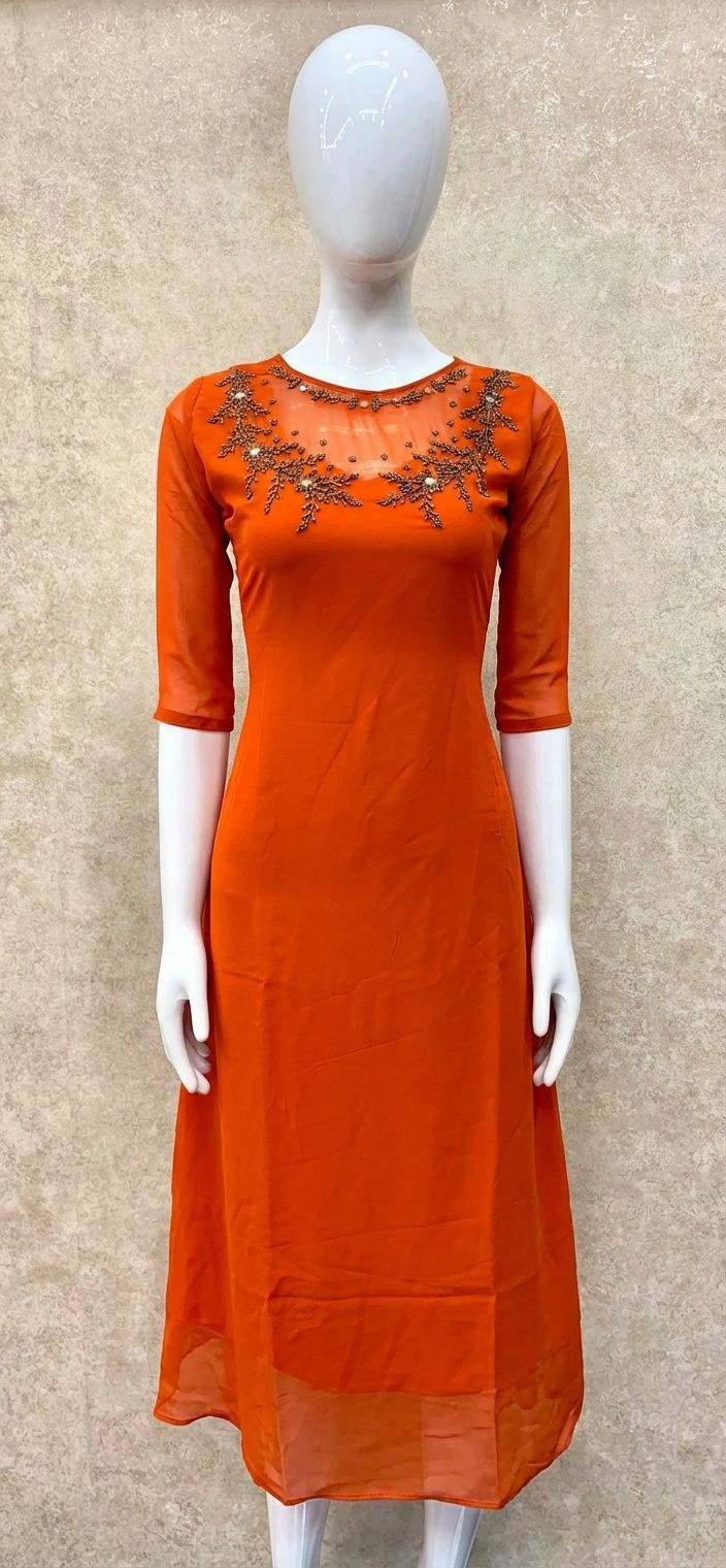 Jewel neck Handwork-V472