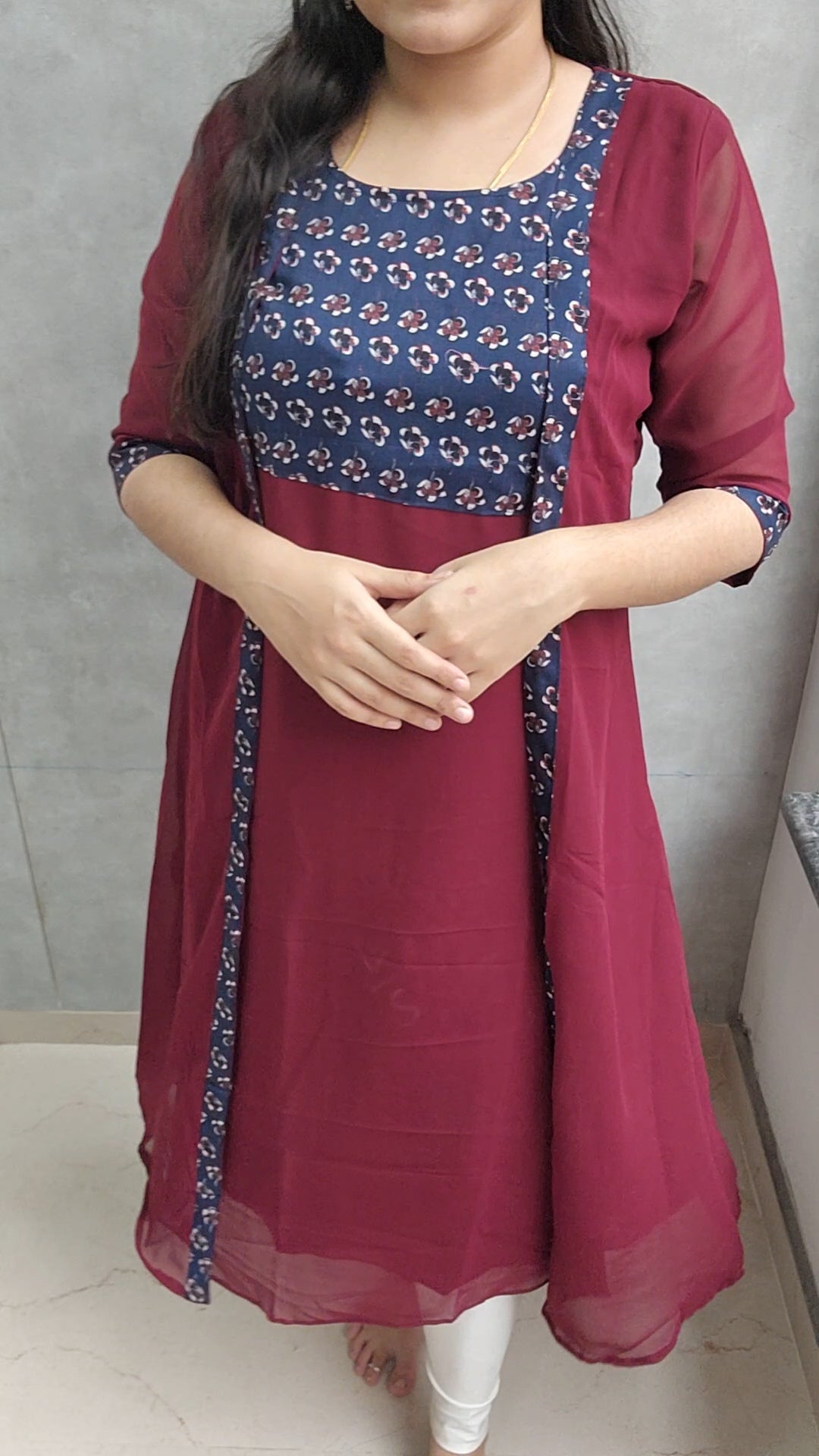 Georgette Shrug kurti-V424