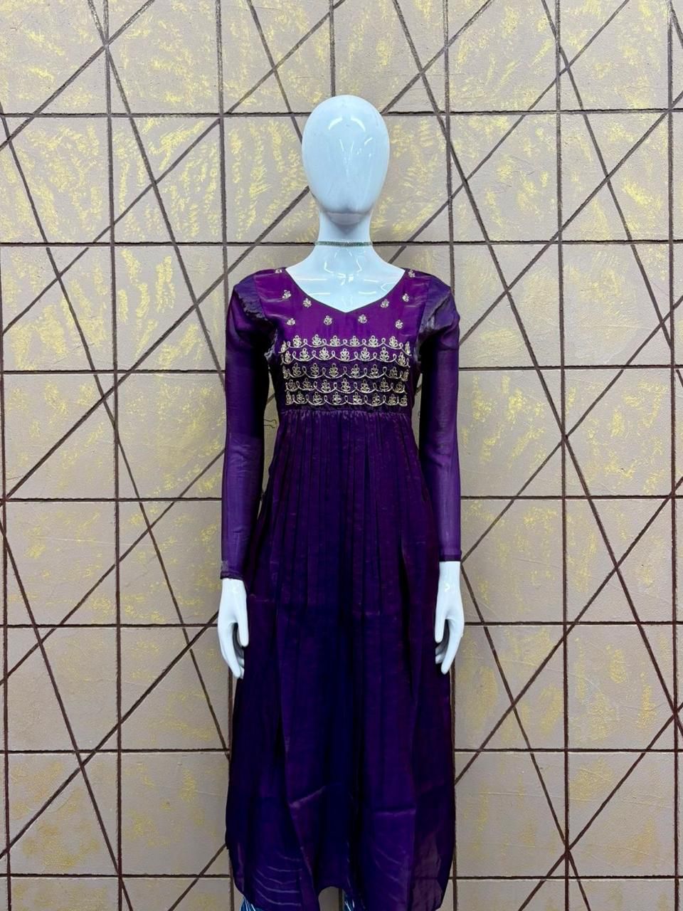 Premium Party wear Space silk Kurti-V310