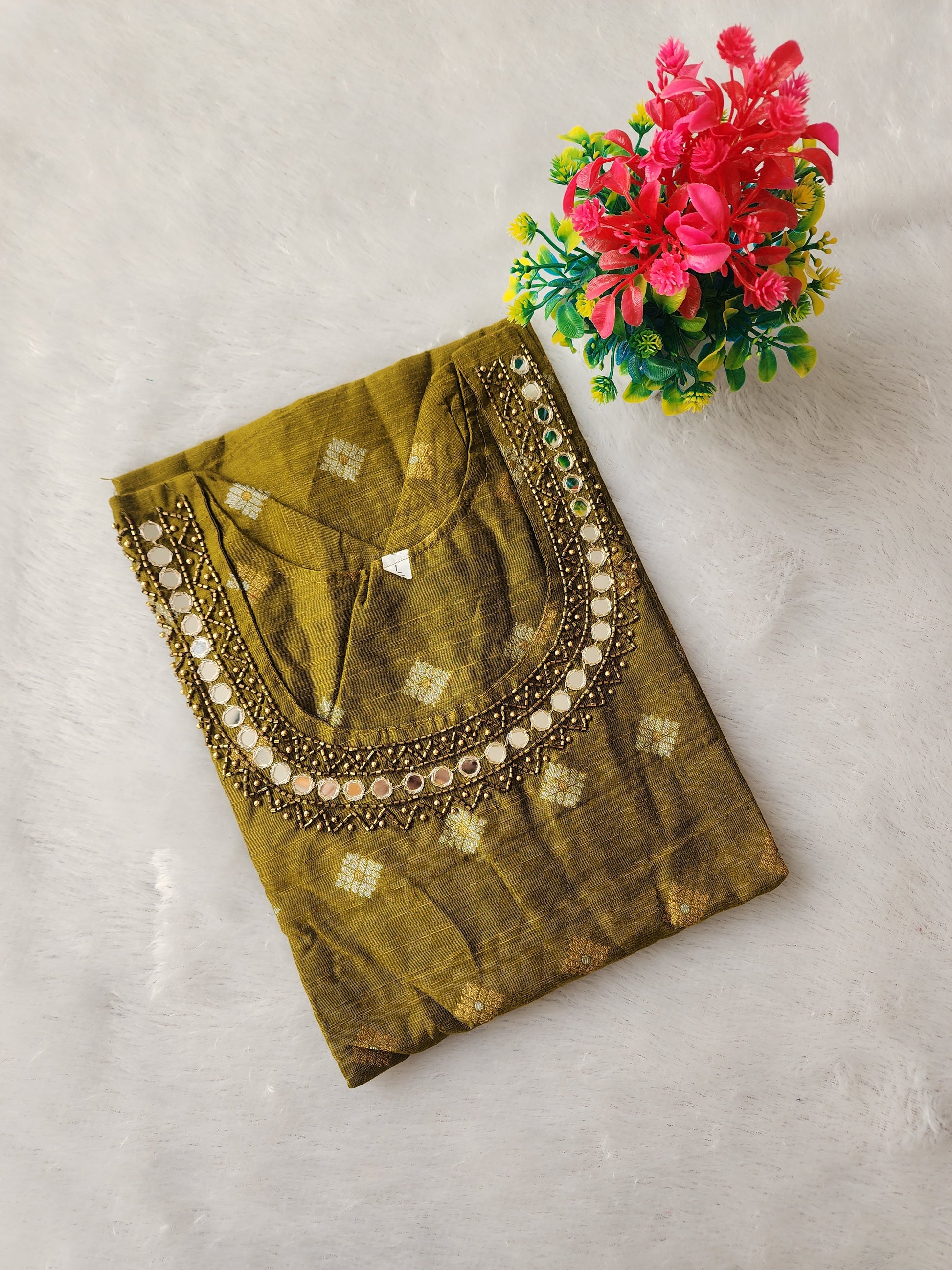 Handwork silk kurti -V444