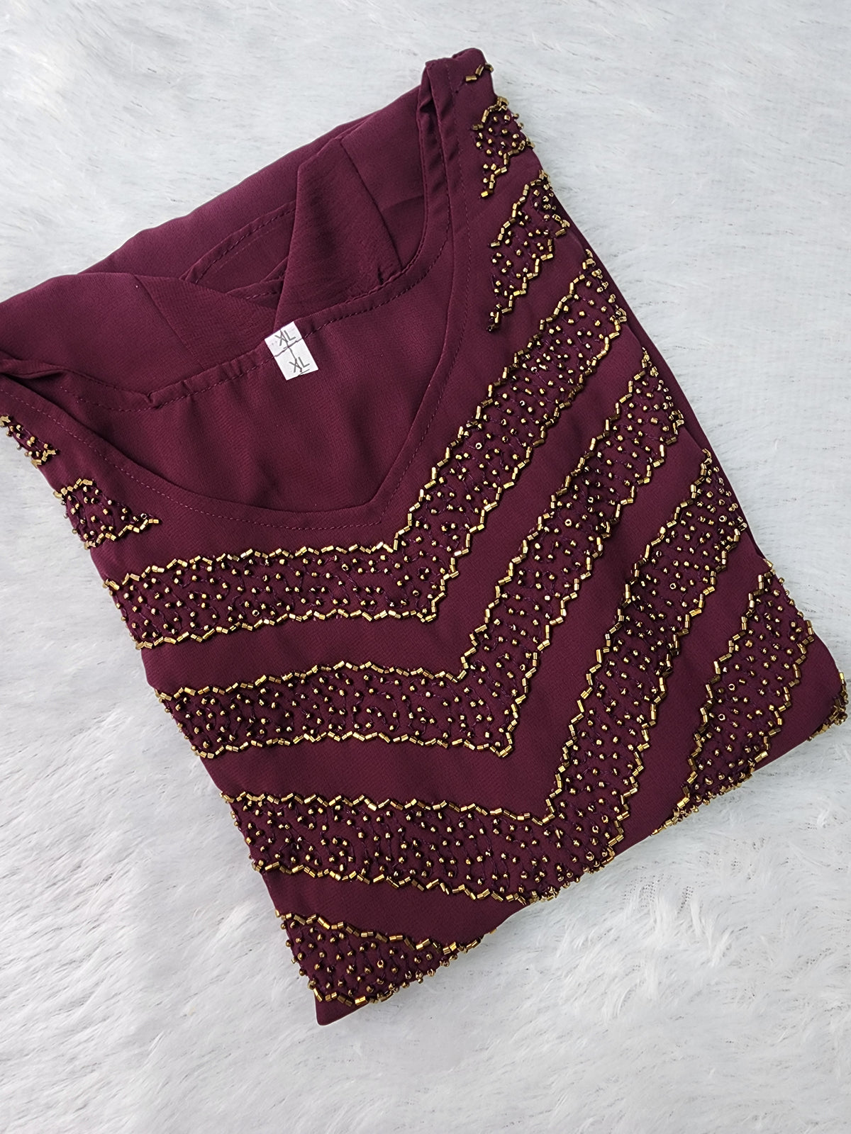 Handwork Aline Georgette Kurti-V318