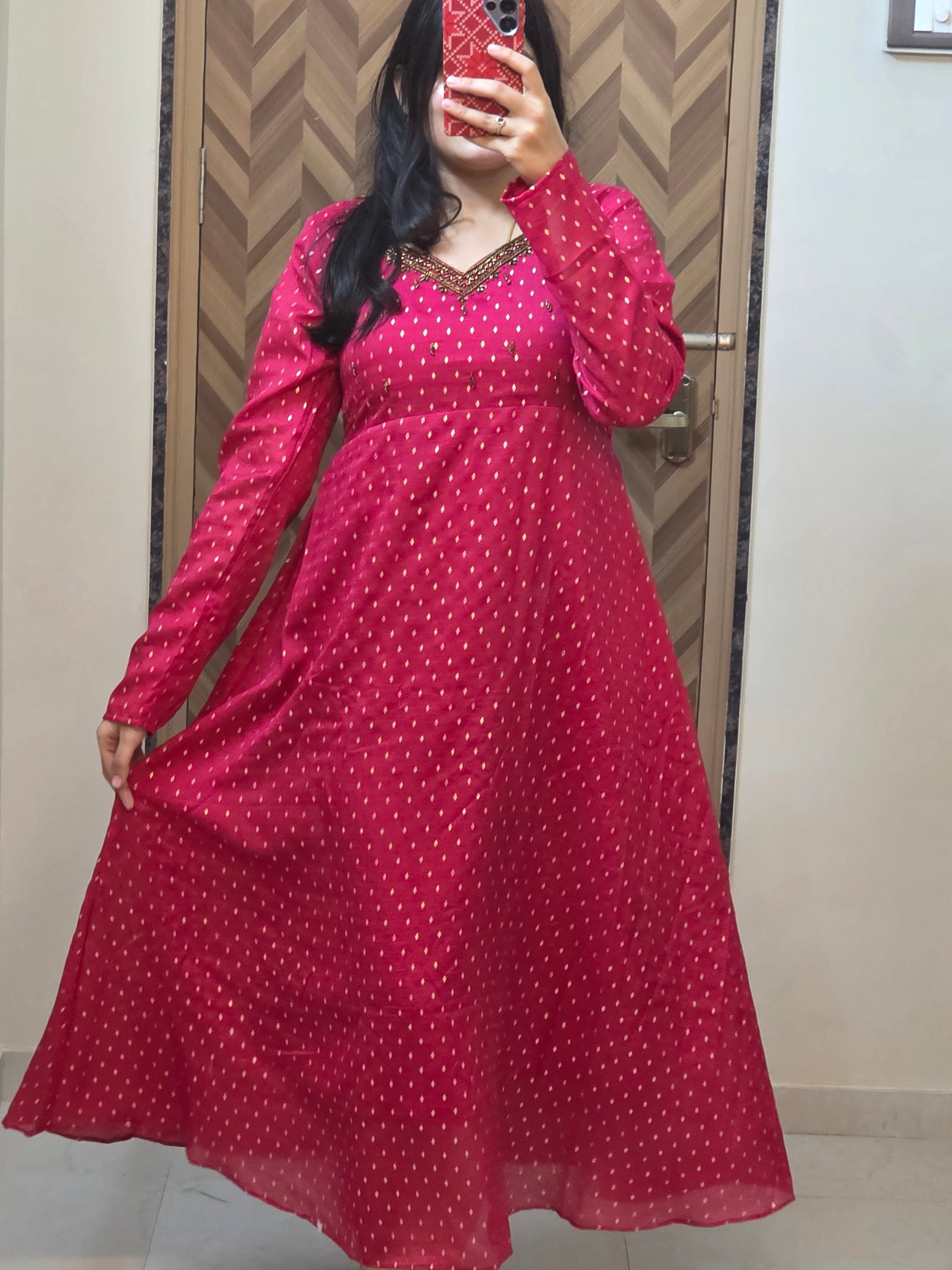 Heavy Georgette Handwork kurti-V466