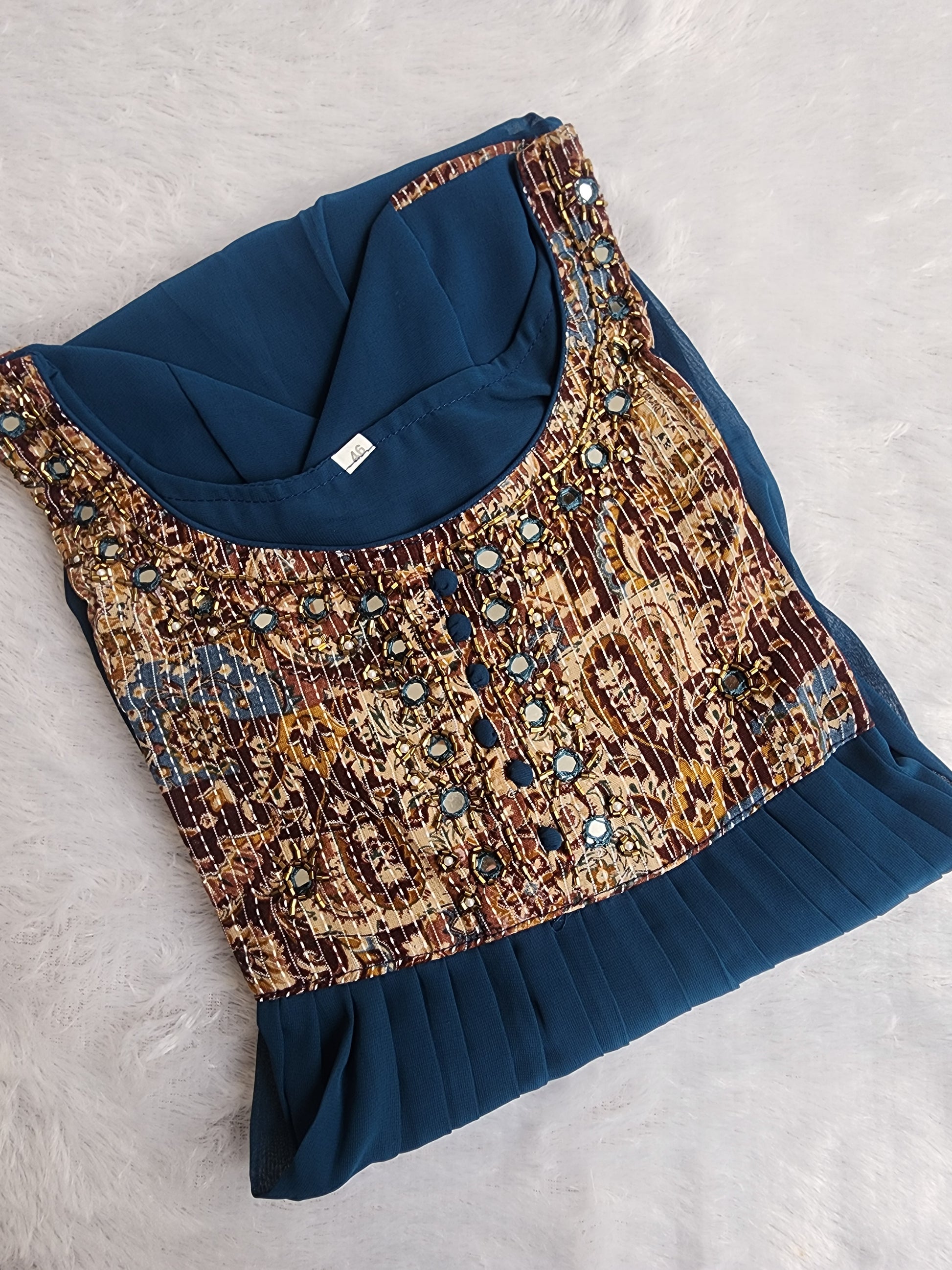Georgette Handwork kurti-V316