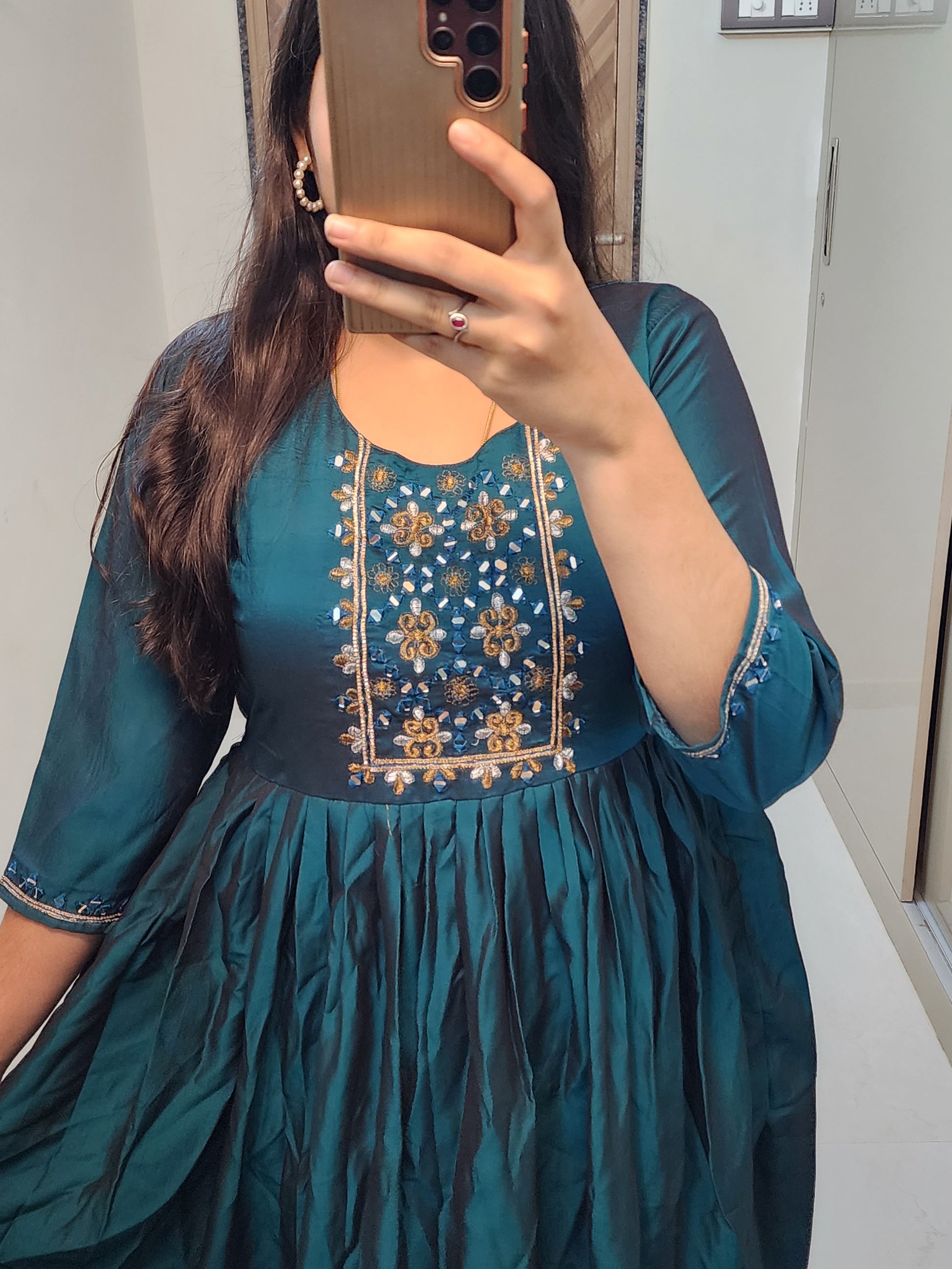 Rangoli silk dress -V393