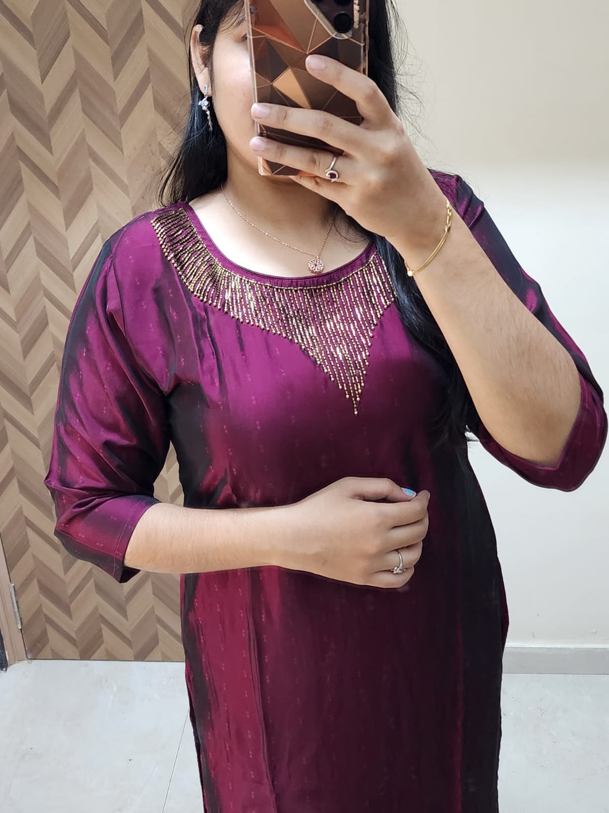 Premium Rangoli silk Handwork kurti V-121