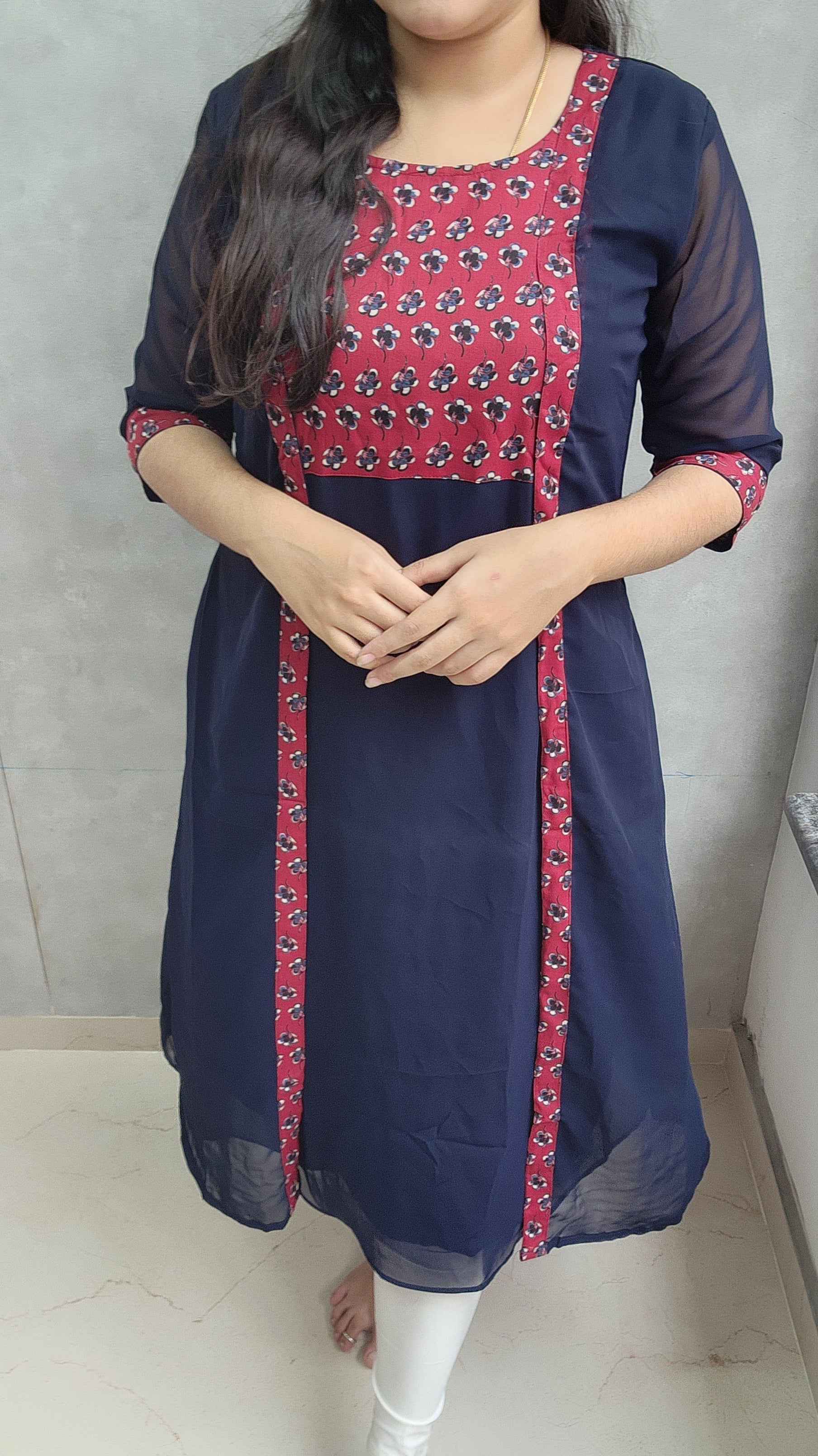 Georgette Shrug kurti-V424