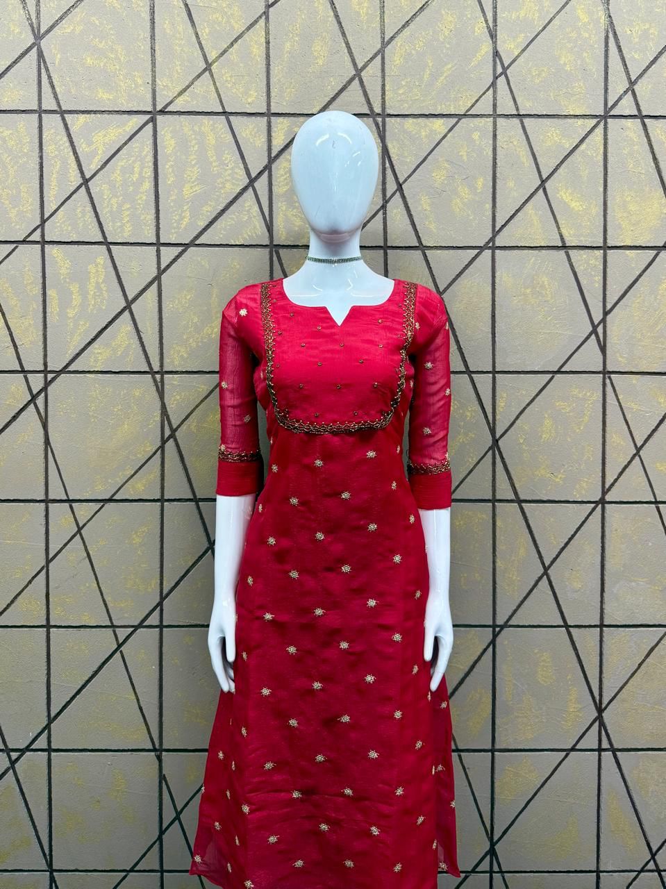 Tissue Georgette kurti-V417