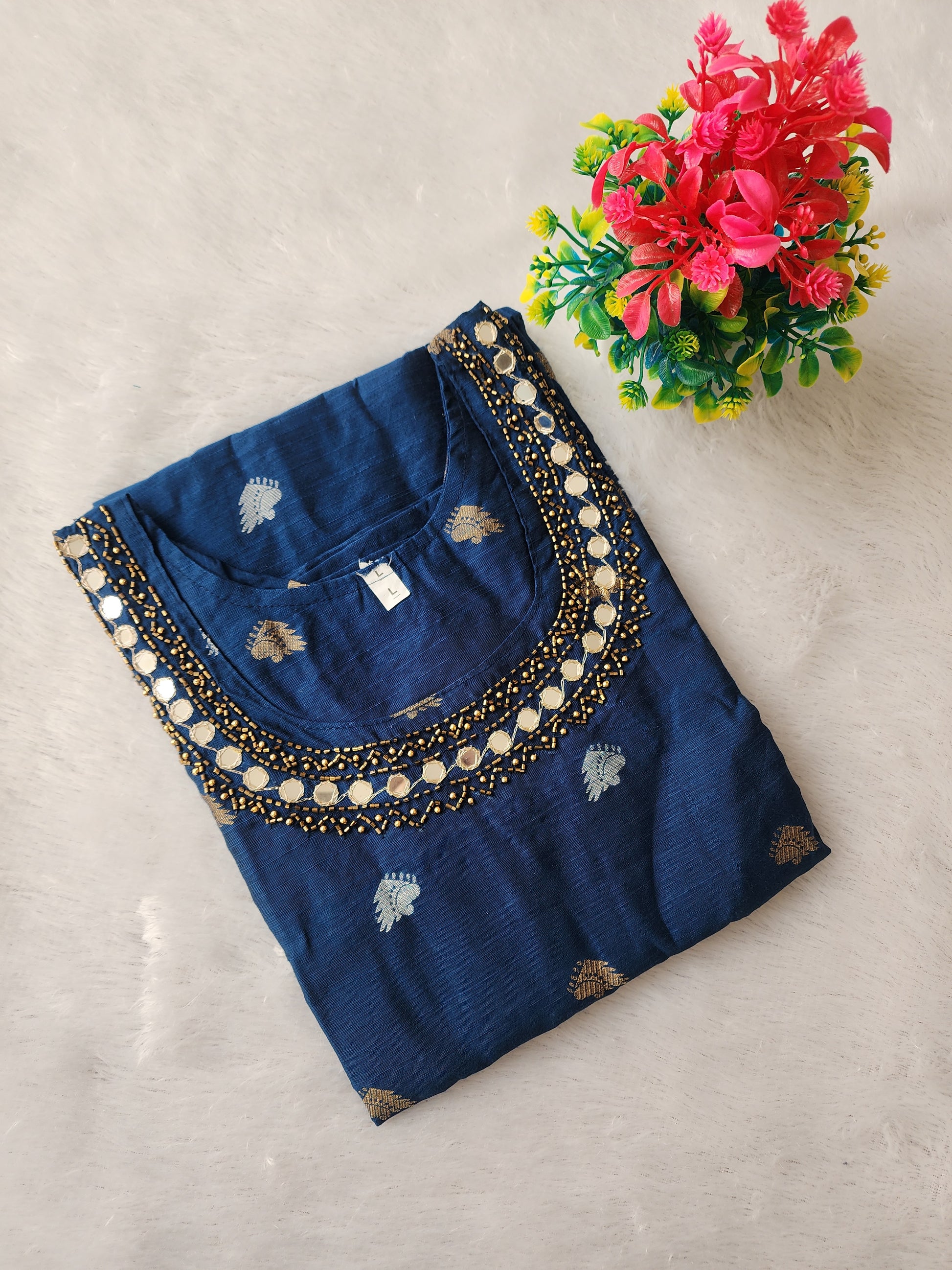Handwork silk kurti -V444